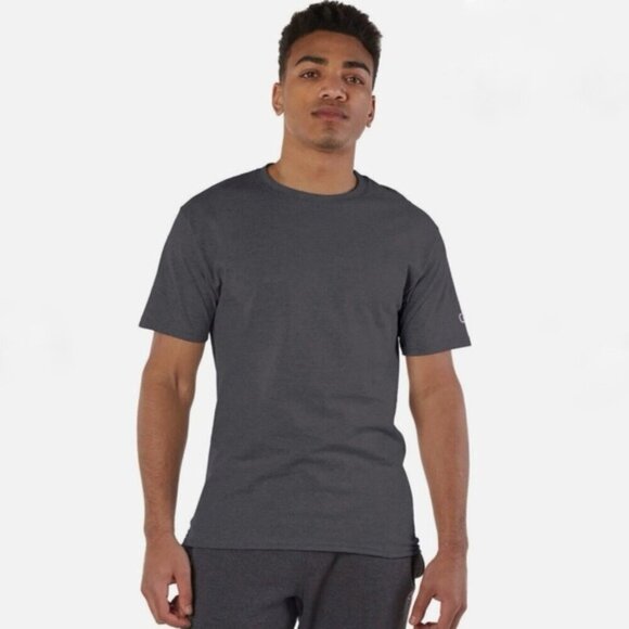 Champion Men's T Shirt Crew Neck Short Sleeve C Logo Unisex Charcoal Gray XL - Picture 2 of 16